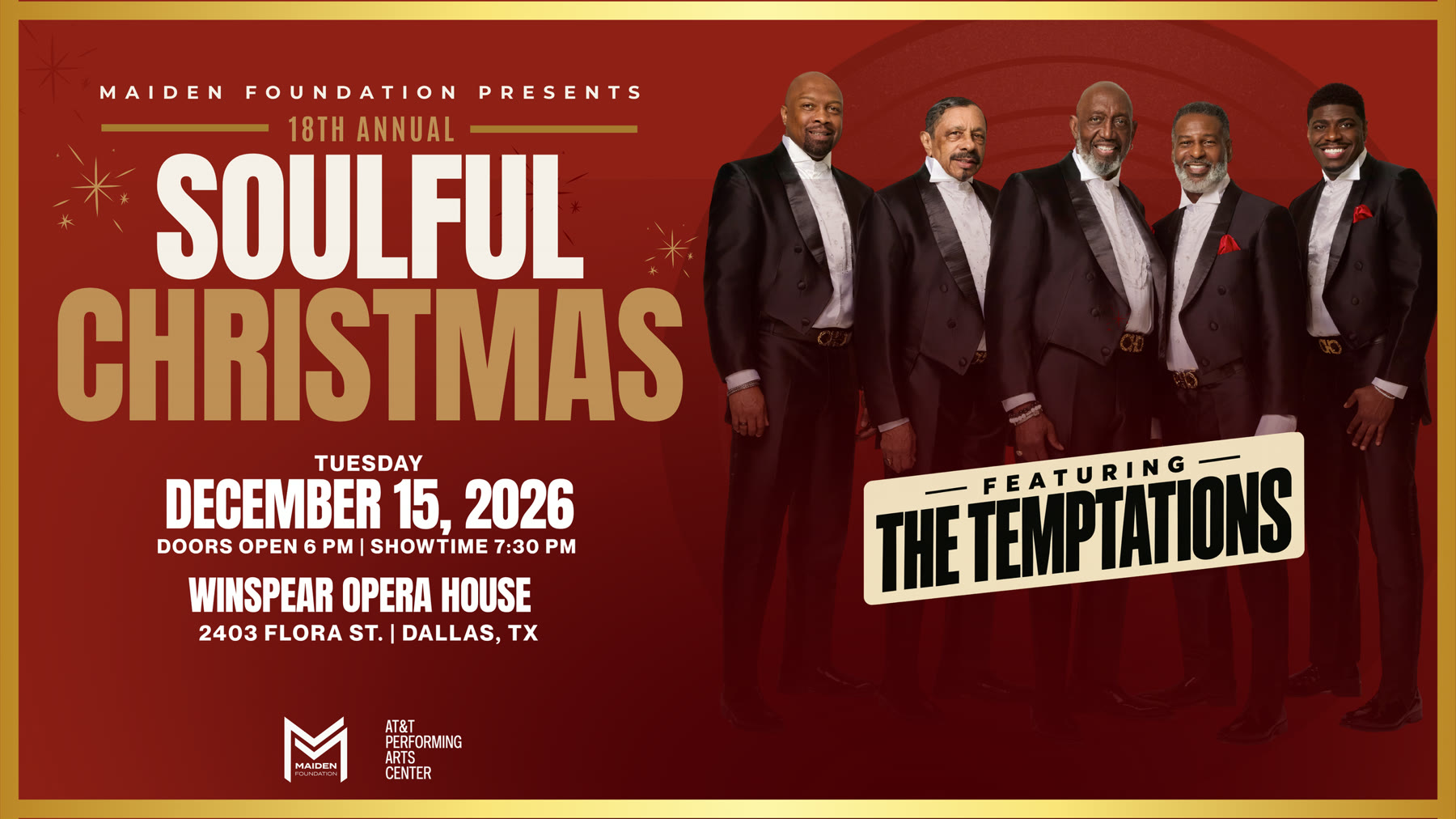 18th Annual Soulful Christmas promotional artwork featuring The Temptations